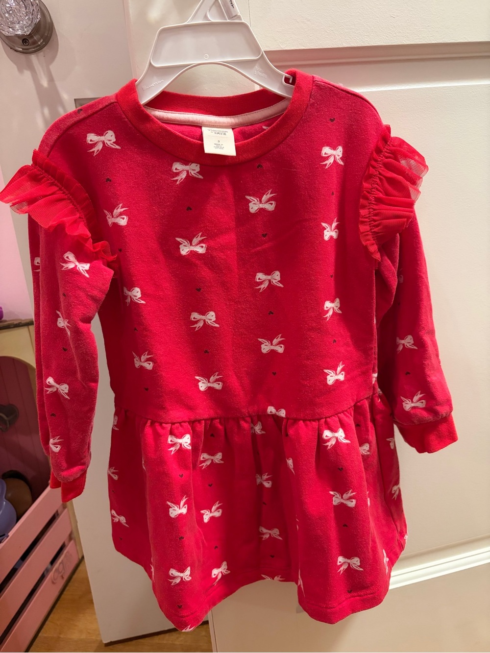 Tucker + Tate Red Bow-Print Ruffle Dress